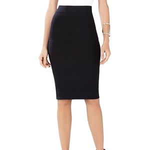 BCBGMAXAZRIA Black High Waist Bondage Skirt